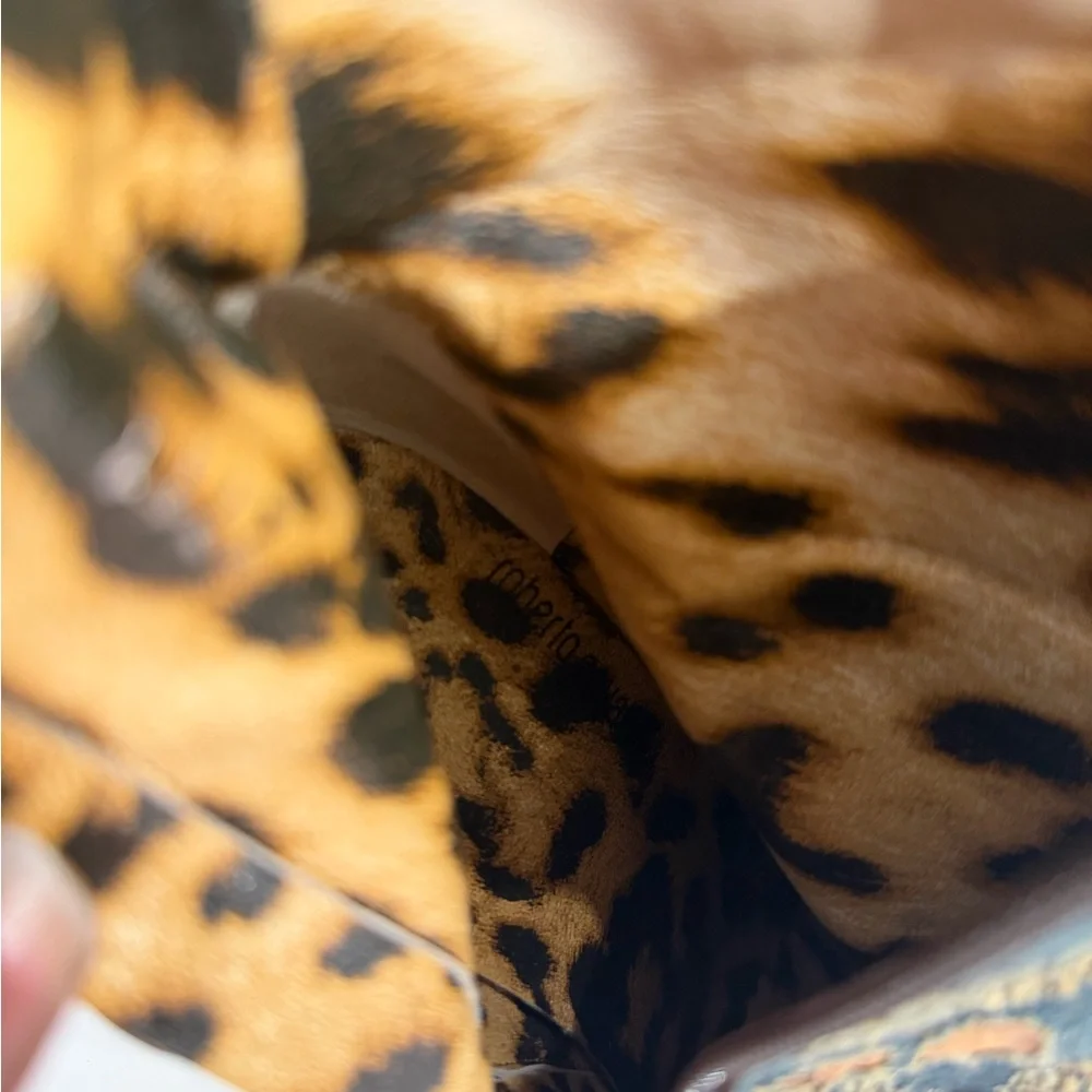 Denim Floral Embroidered Roberto Cavalli Ankle Boots - Picture 9 of 9